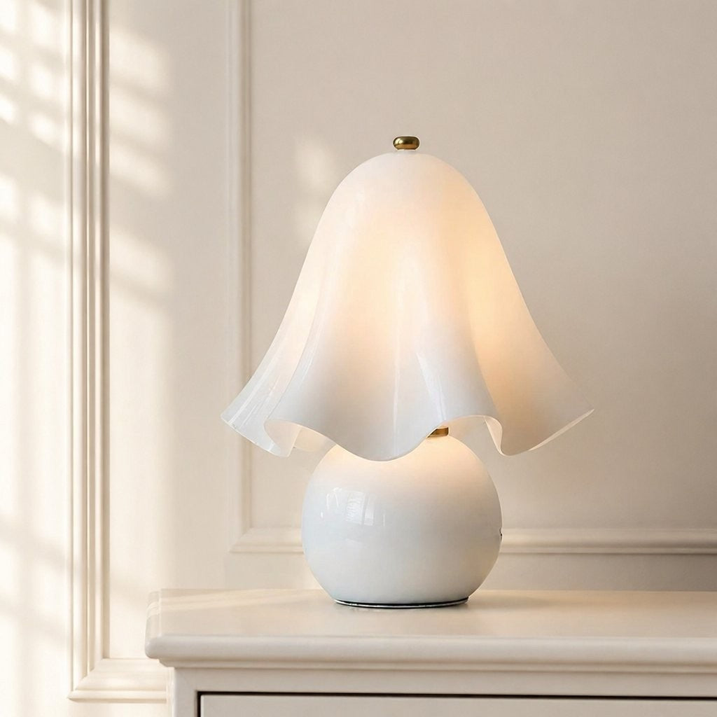 Catalina Modern Wavy Glass Petal Fazzo Table Lamp