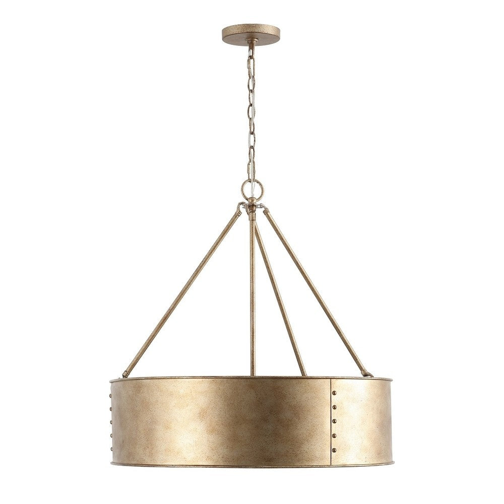 Bradley Industrial Distressed Metal Drum Shade Chandelier