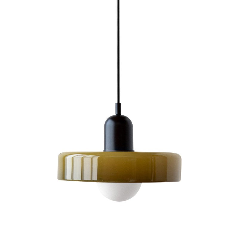 Xanadu Bauhaus Stained Glass Disc Pendant Light