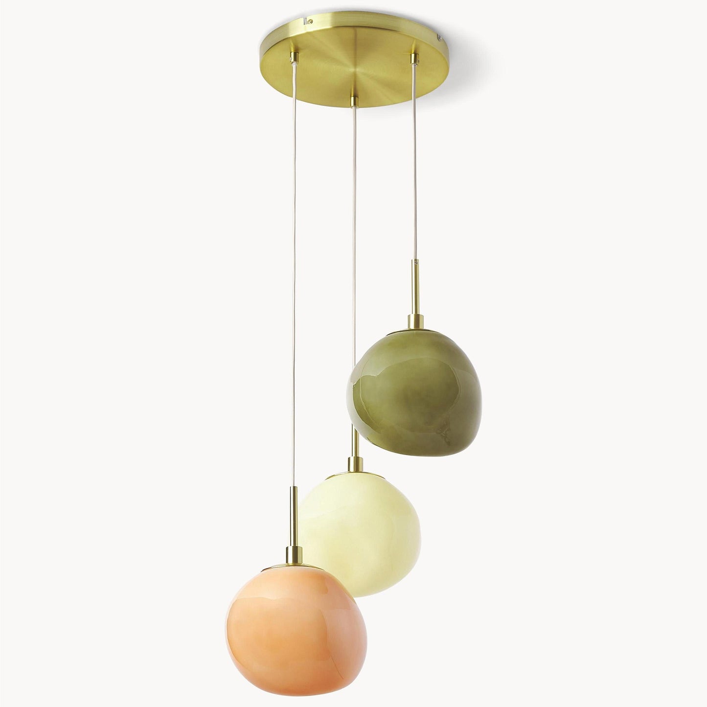 Baya Natural Three-Color Opal Glass Cluster Pendant Light