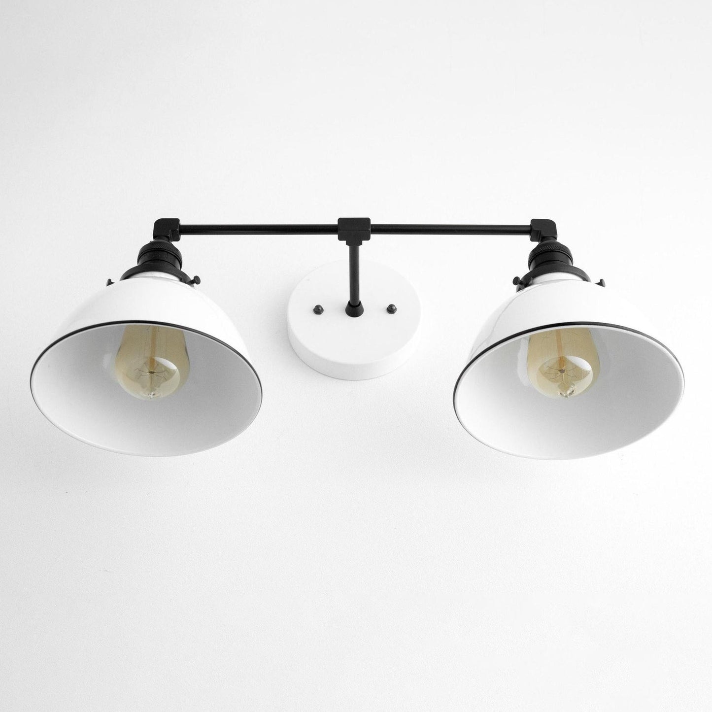 Amelia Farmhouse White Metal Dome Sconce