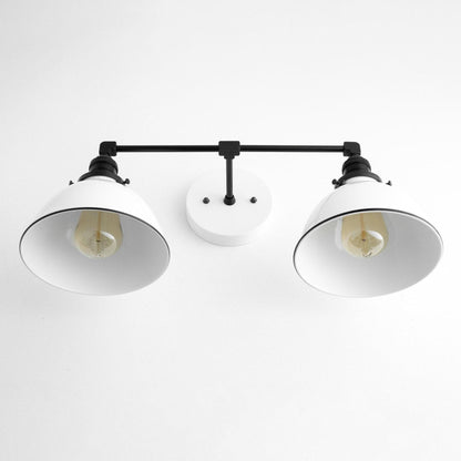 Amelia Farmhouse White Metal Dome Sconce