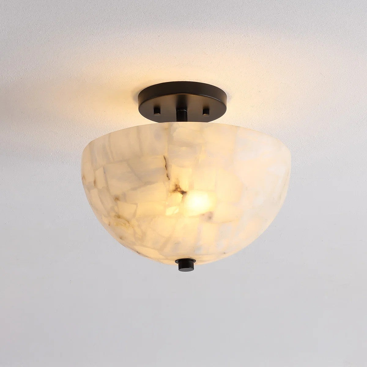 Faeluna Modern Alabaster Round Ceiling Light