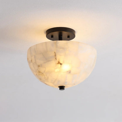 Faeluna Modern Alabaster Round Ceiling Light