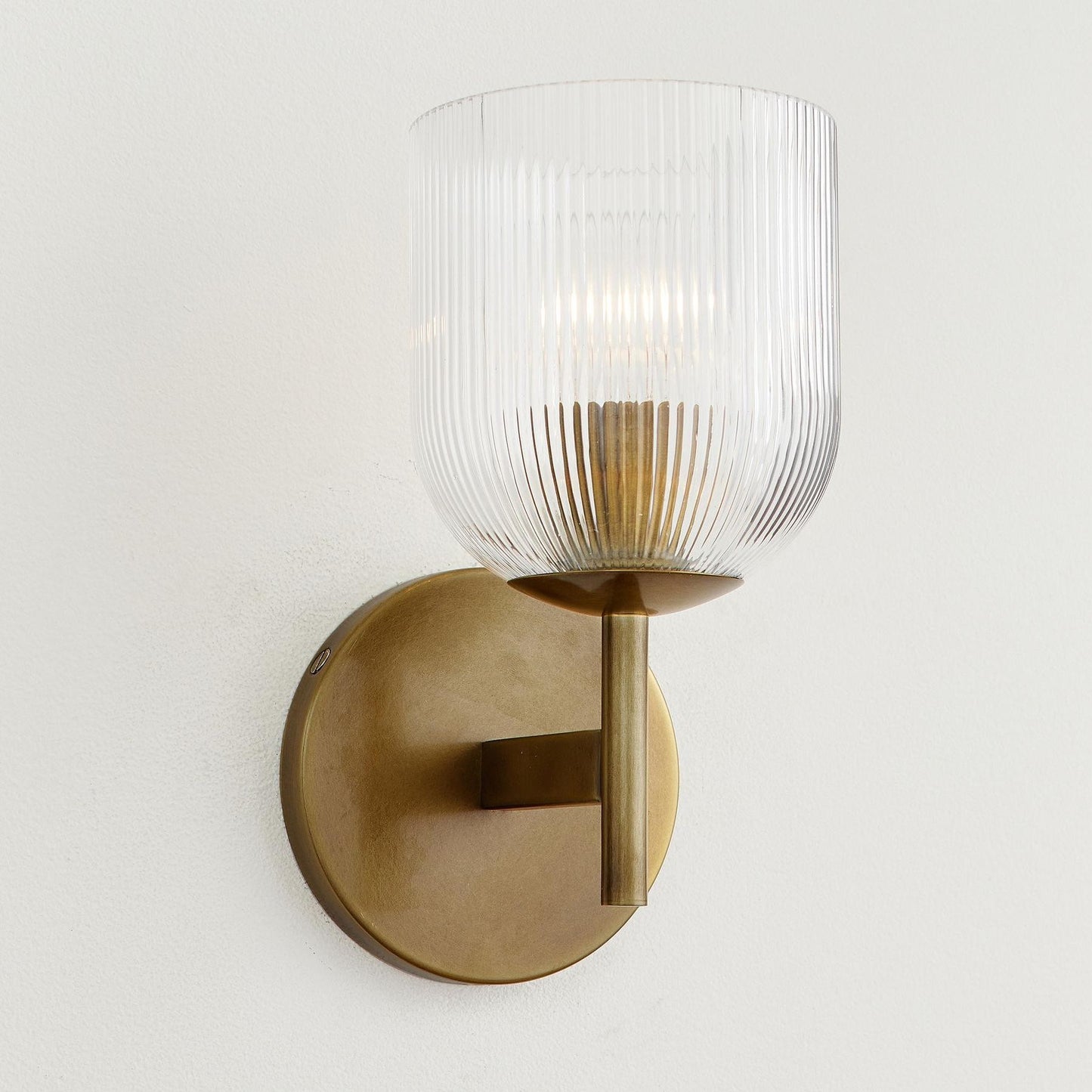 Alain Cooper Ribbed Glass Wall Sconce