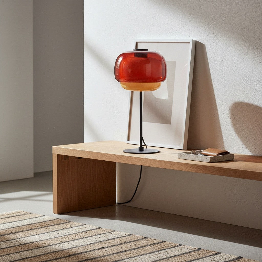 Xyndrae Modern Nordic Double-Layered Tinted Glass Table Lamp