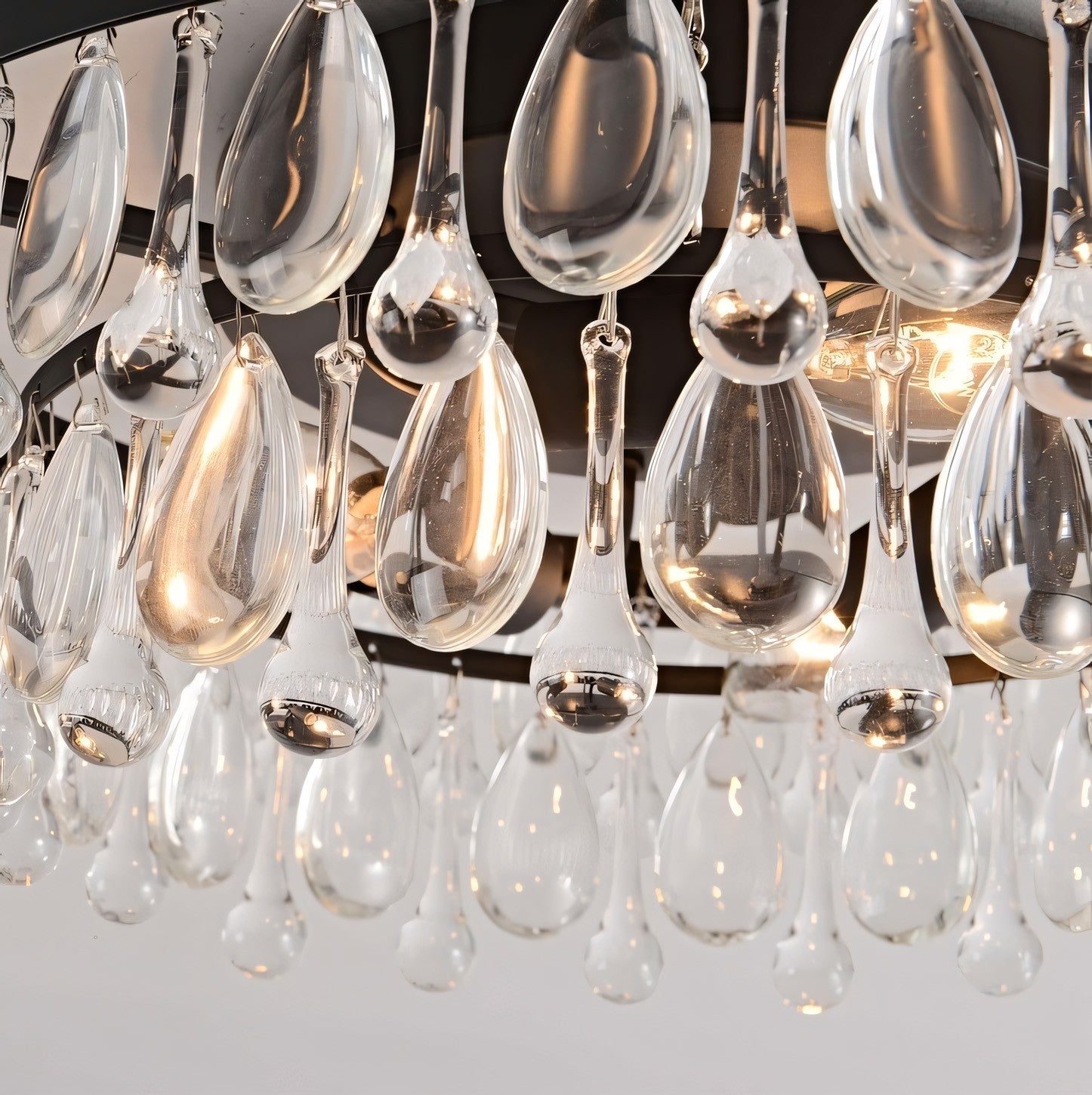 Thalassa Glass Teardrops Crystal Flush Mount Light