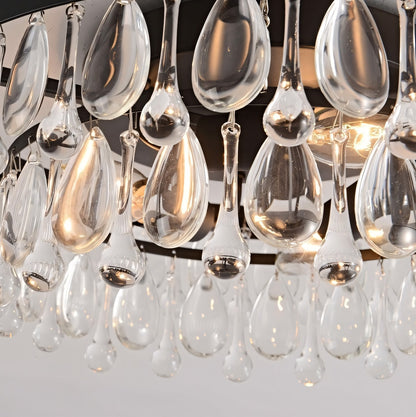 Thalassa Glass Teardrops Crystal Flush Mount Light