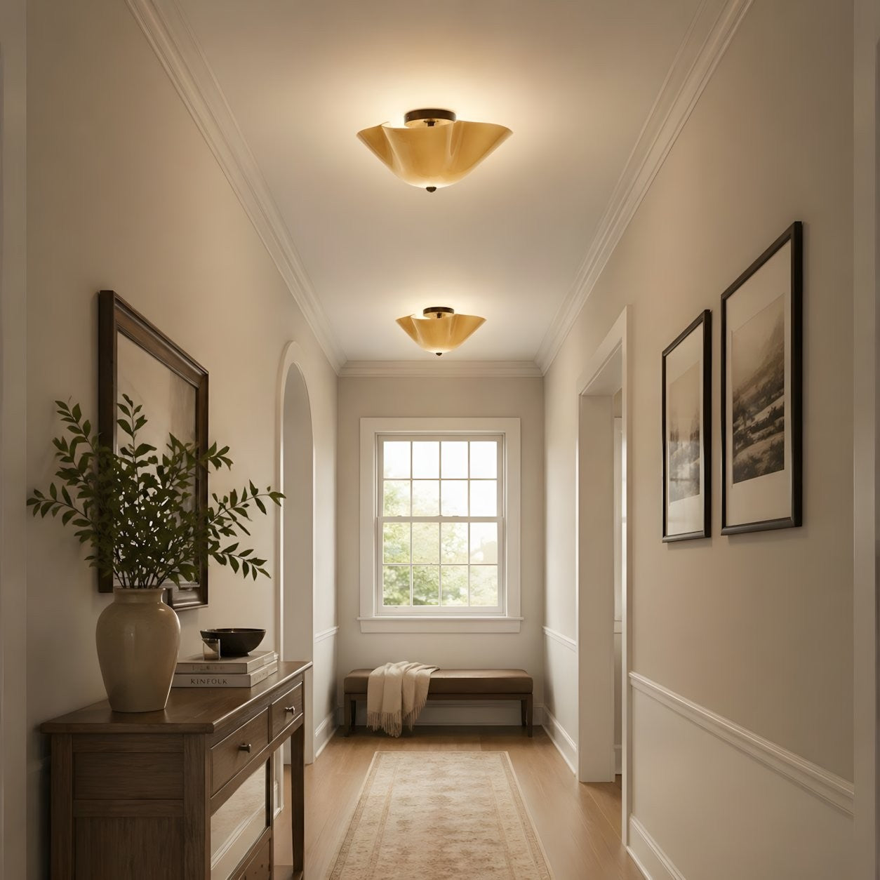 Esmay Modern Wavy Glass Fazzo Flush Mount Ceiling Light