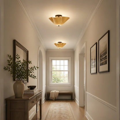 Esmay Modern Wavy Glass Fazzo Flush Mount Ceiling Light