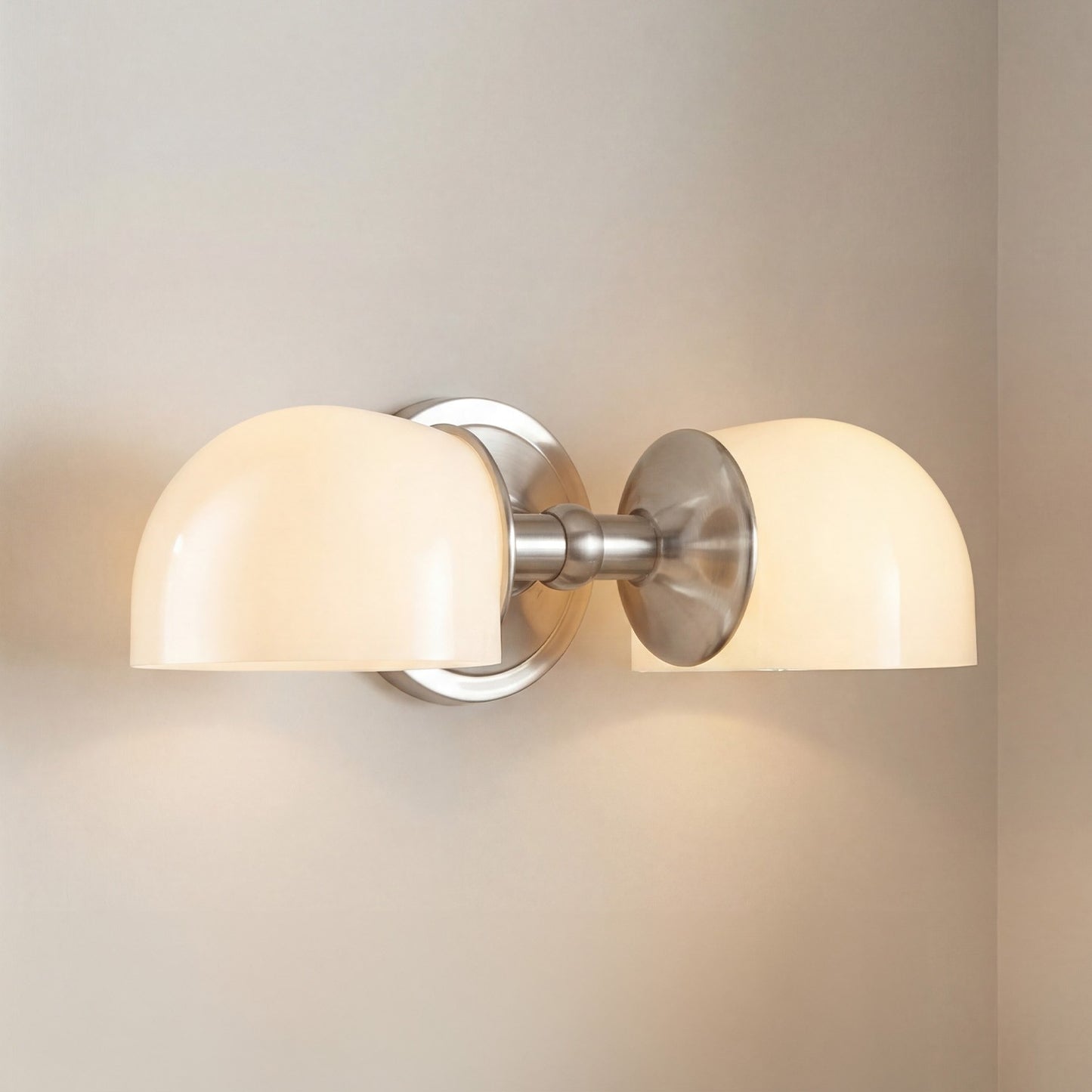 Valor Rustic Metal Double White Glass Wall Sconce