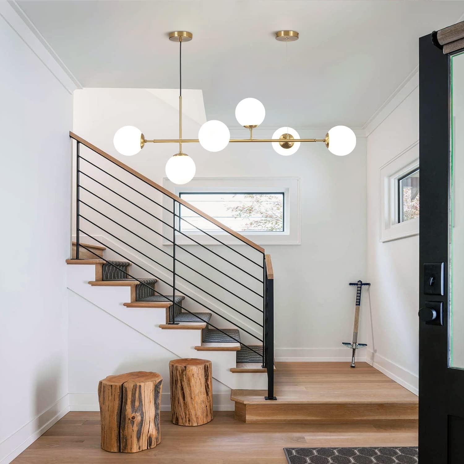 Celestina 6 Light Linear Glass Orb Pendant Light