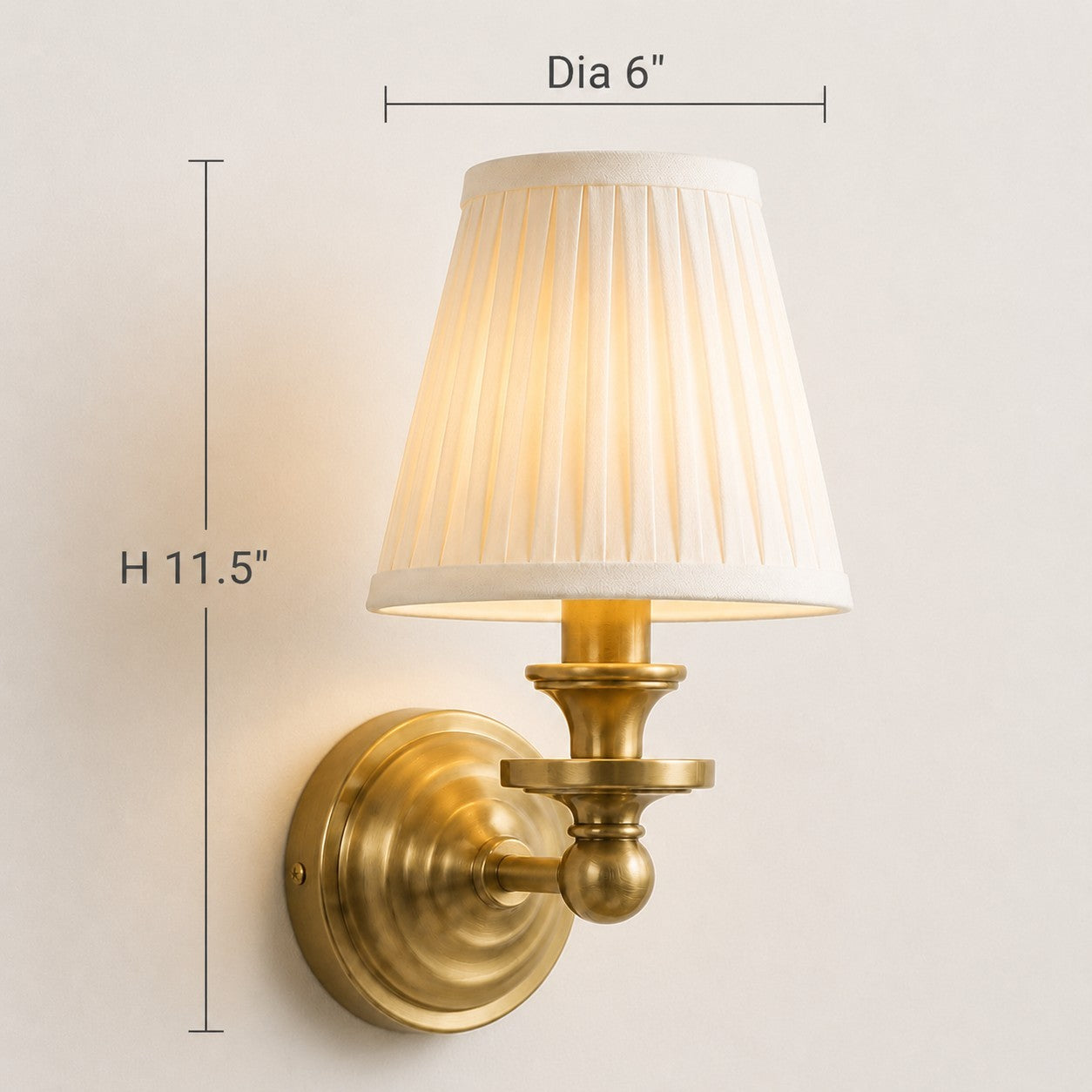 Ashby Vintage Linen Shade Wall Light
