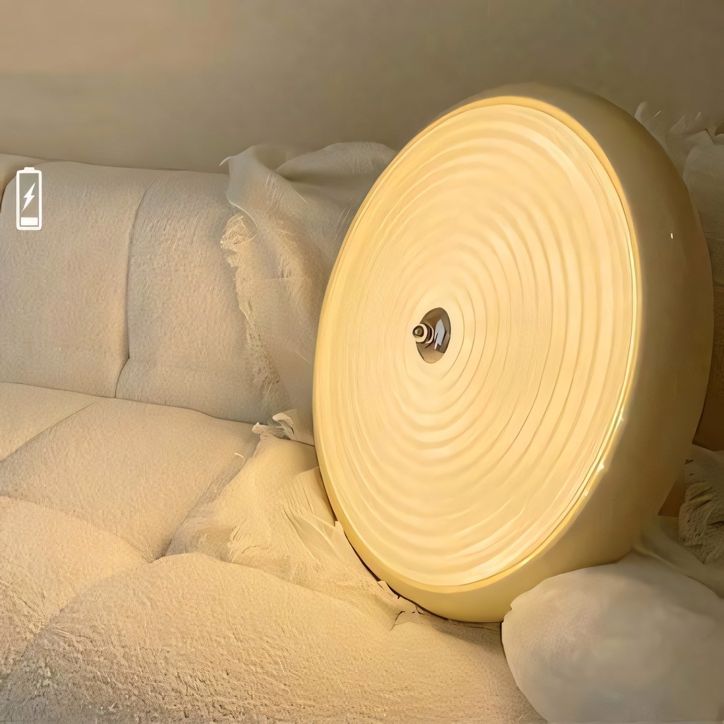Laren Ribbed Glass Shade Led Circular Light