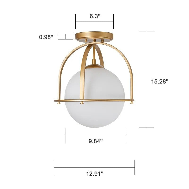 Aurea Vintage Globe Flush Mount Ceiling Light