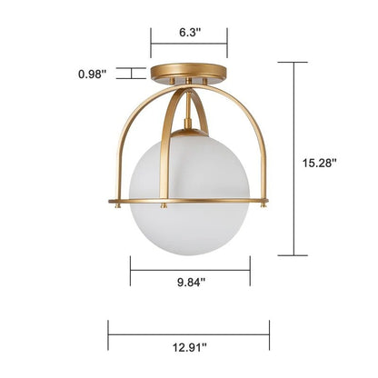 Aurea Vintage Globe Flush Mount Ceiling Light