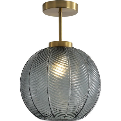 Syndrax Stripe Stained Glass Globe Ceiling Light