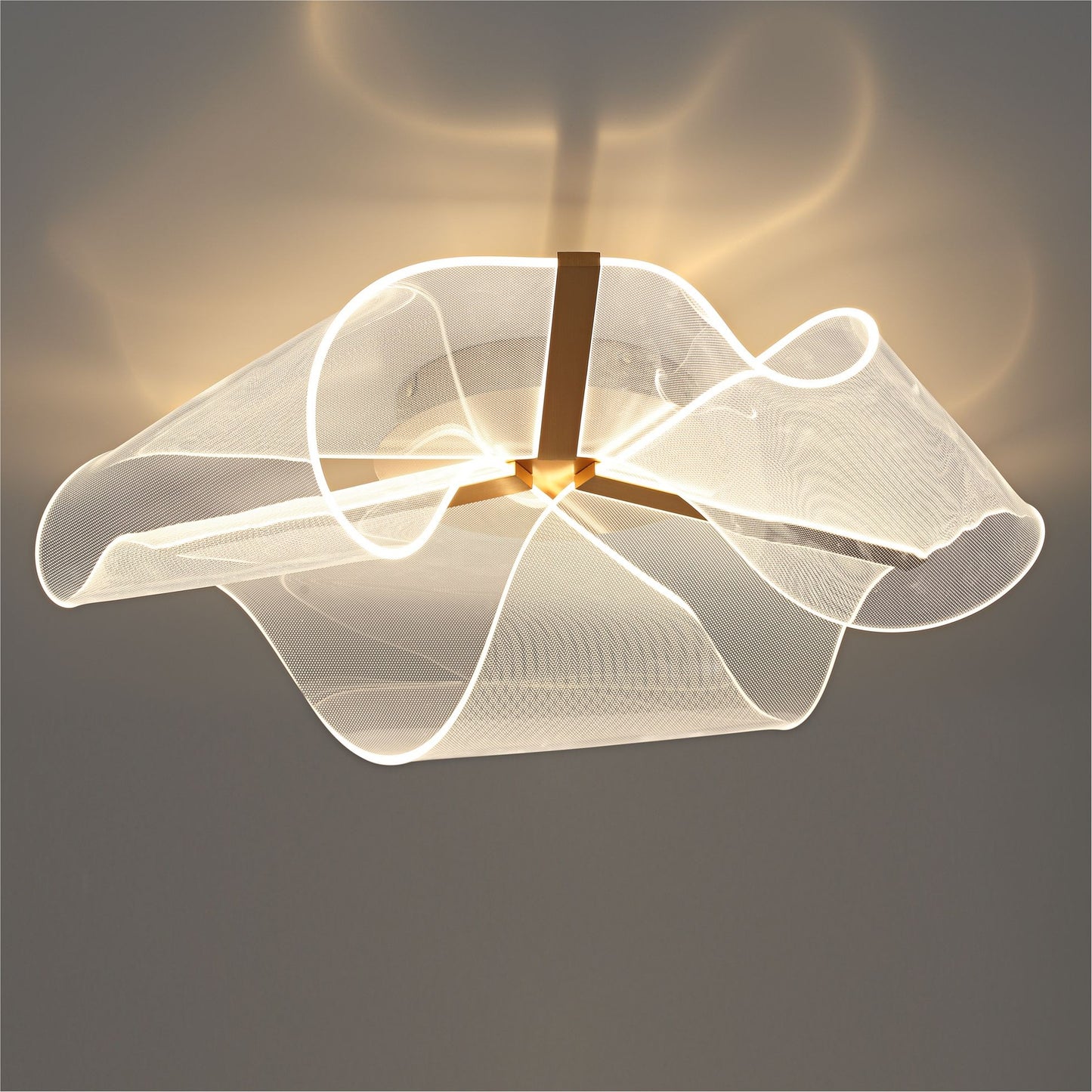 Geryn Brushed Gold Acrylic Flower Led Ceiling Light
