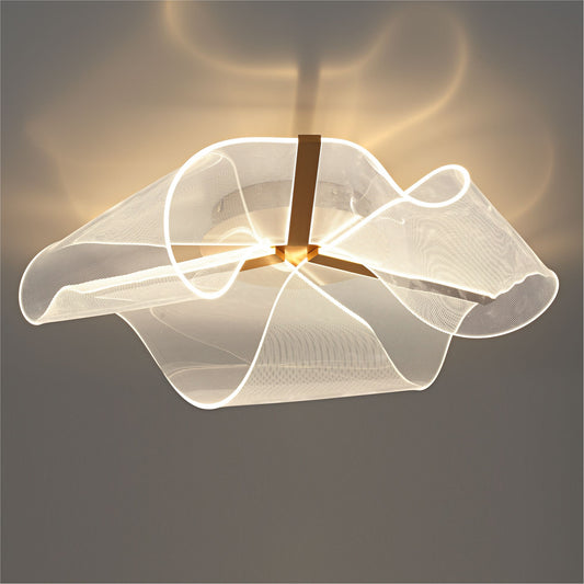 Geryn Brushed Gold Acrylic Flower Led Ceiling Light