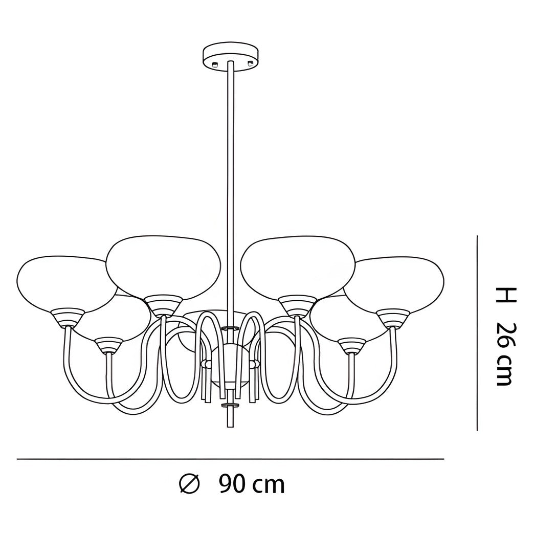 Luna Cream White Bubble Glass Chandelier