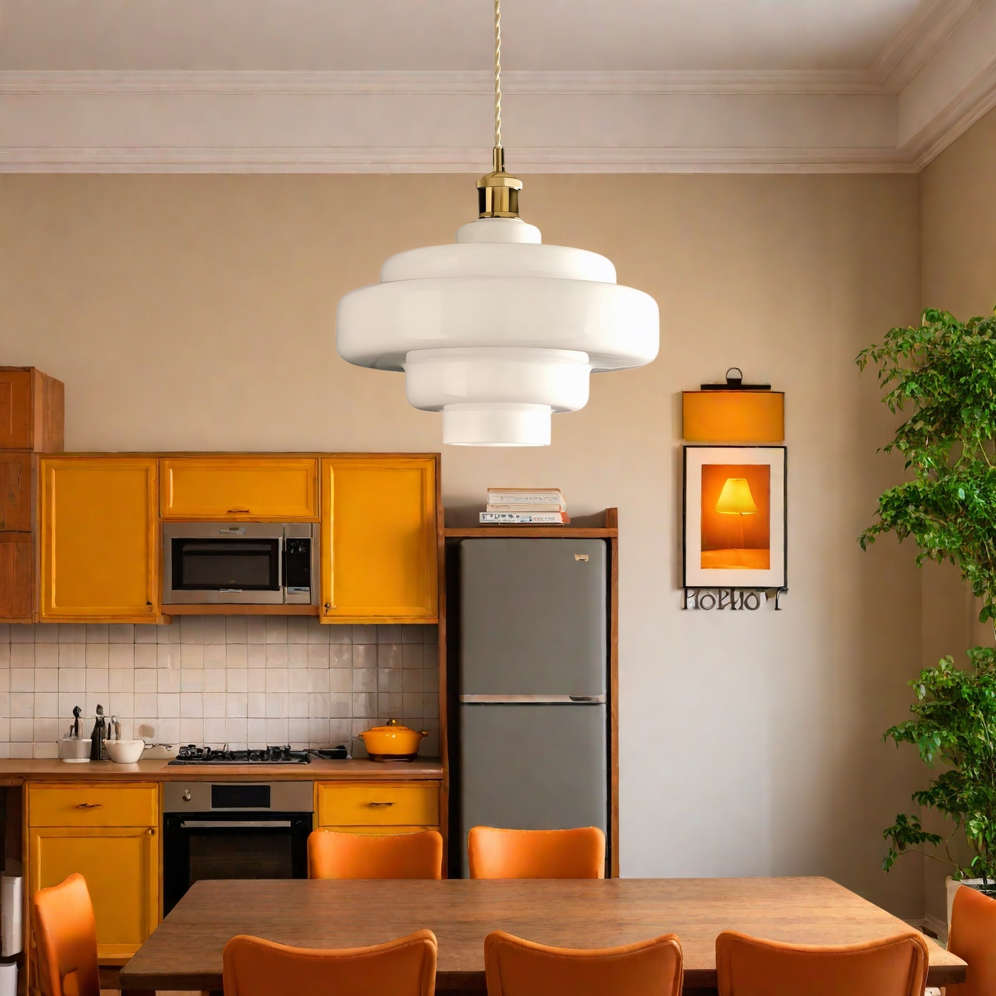Yves Vintage Tiered Glass Pendant Light
