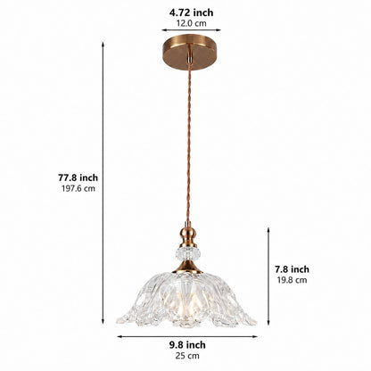 Vilkas Vintage Flower Shaped Glass Pendant Light