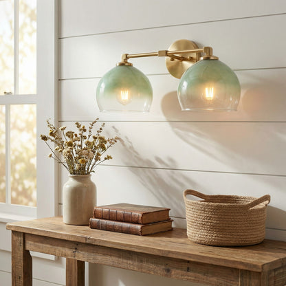 Conrad Vintage 3 Heads Bellflower Glass Wall Sconce