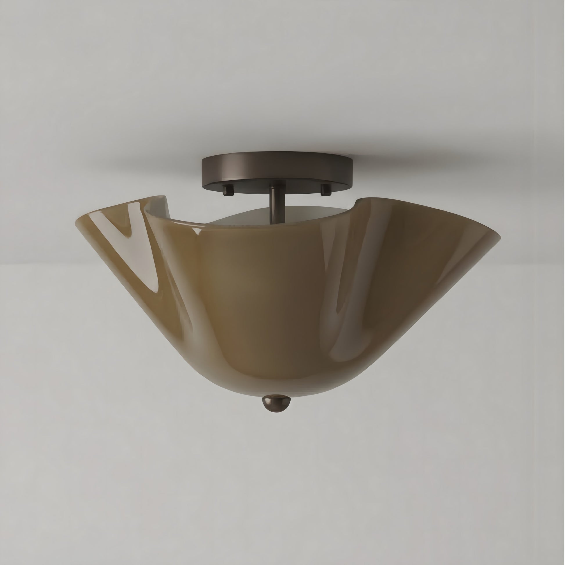Esmay Modern Wavy Glass Fazzo Flush Mount Ceiling Light