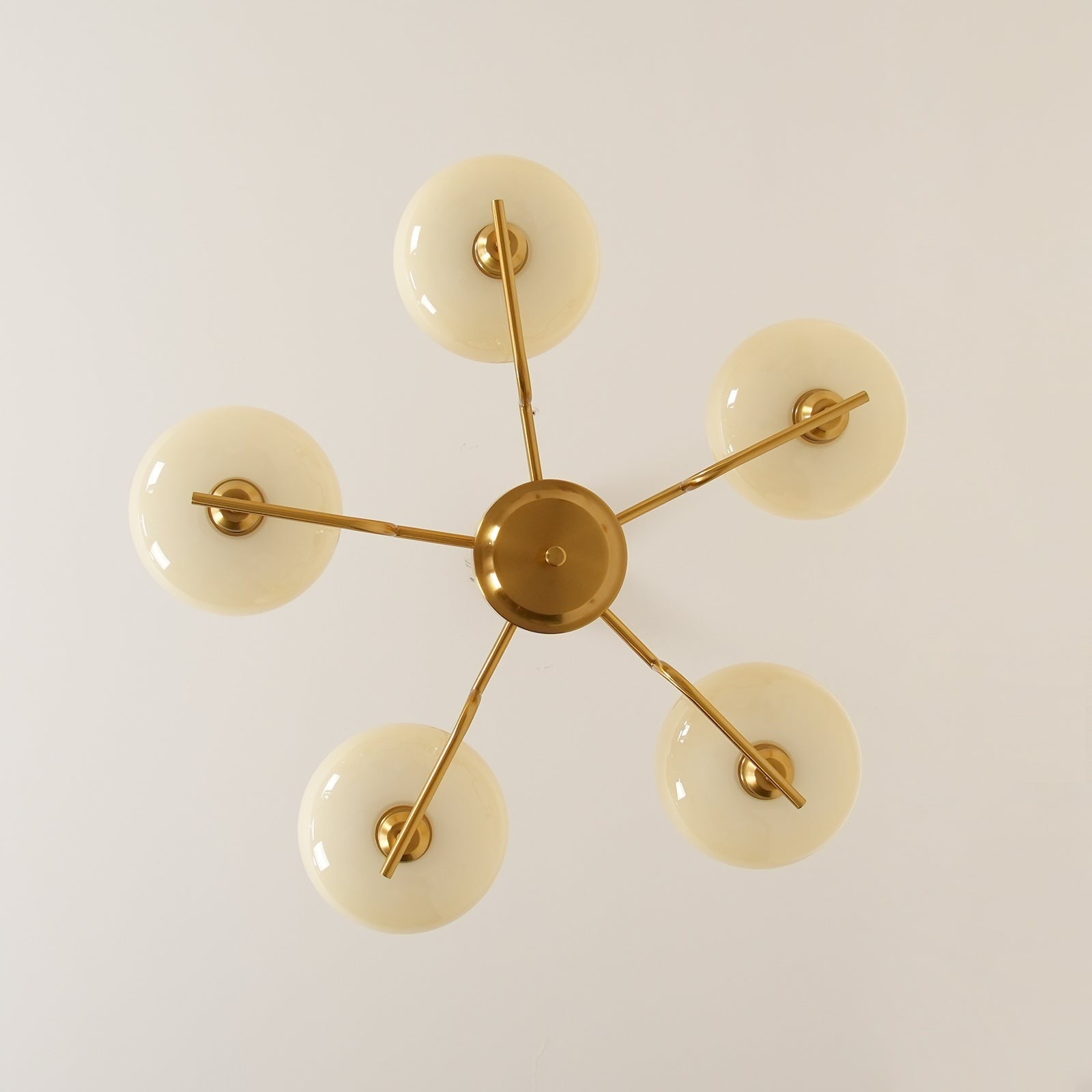 Shadella Modern Cream Glass Bauhaus Chandelier