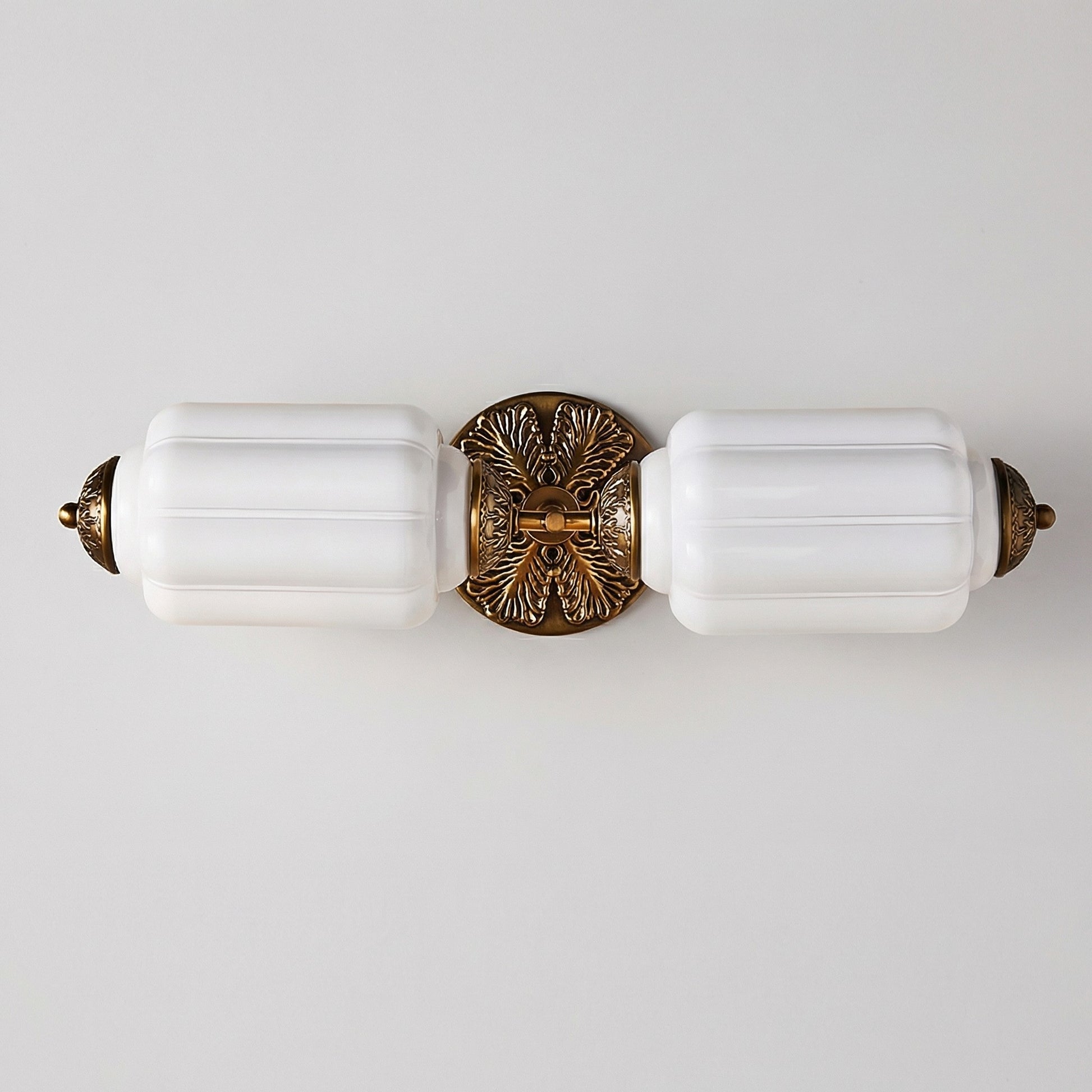 Cyrilith Vintage Art Deco Milk Glass Eloise Vanity Light