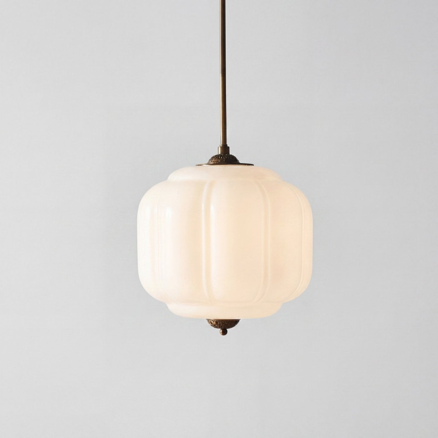 Cyrilith Vintage Milk Glass Oiled Brass Eloise Pendant light