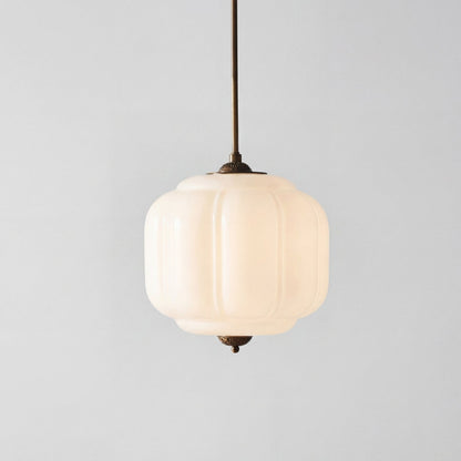 Cyrilith Vintage Milk Glass Oiled Brass Eloise Pendant light