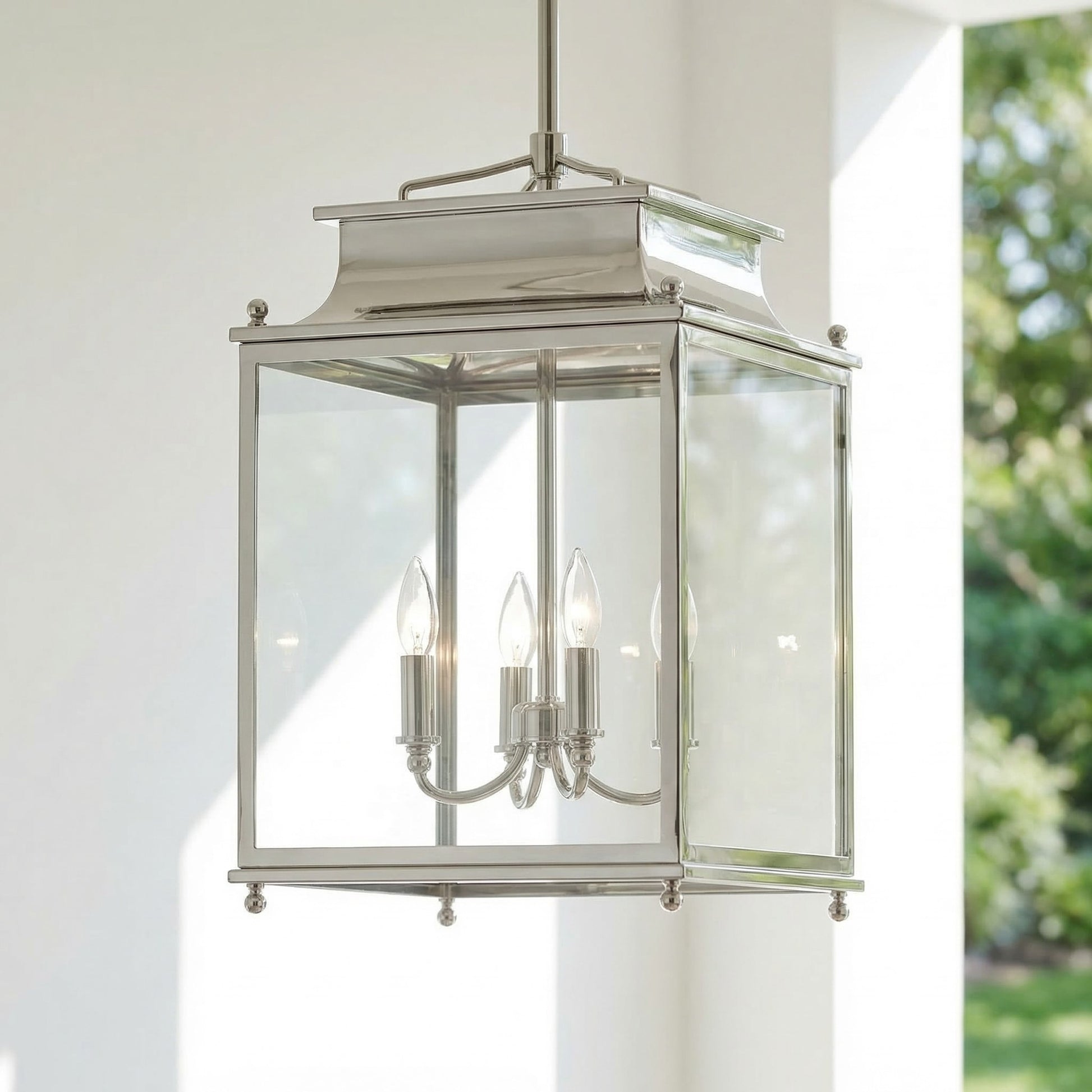 Marcellus Classic Metal Clear Glass Outdoor Lantern Pendant Light