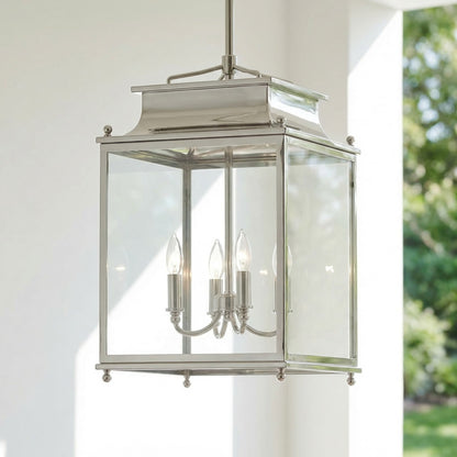 Marcellus Classic Metal Clear Glass Outdoor Lantern Pendant Light