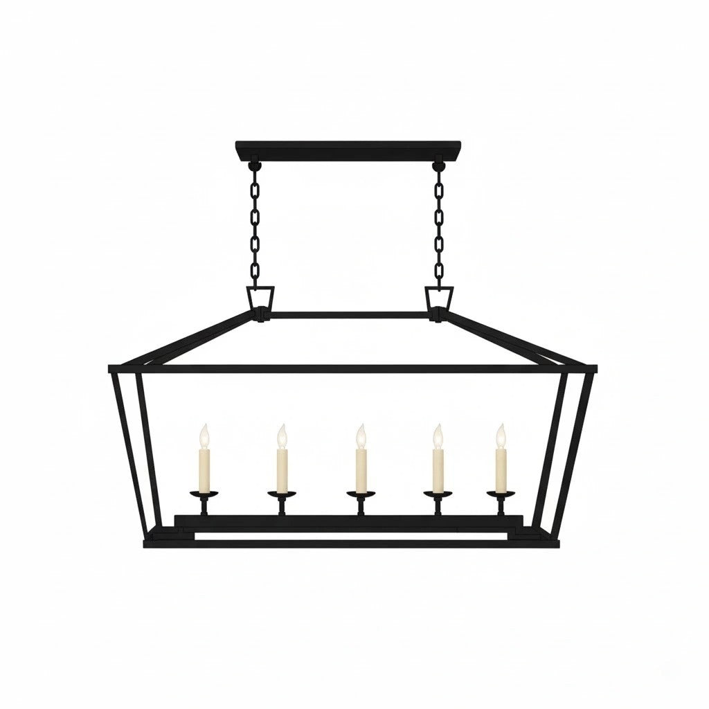 Aria Farmhouse Wrought Iron Lantern Chandelier Light