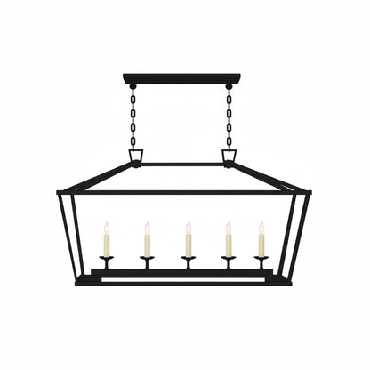 Aria Farmhouse Wrought Iron Lantern Chandelier Light
