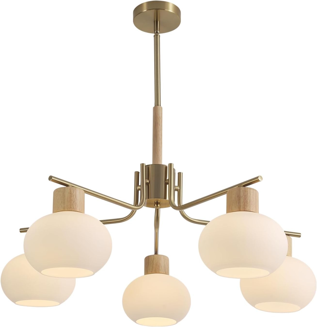 Jesper Gold Modern Frosted Glass Chandelier
