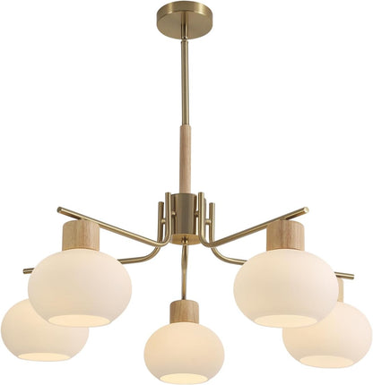 Jesper Gold Modern Frosted Glass Chandelier