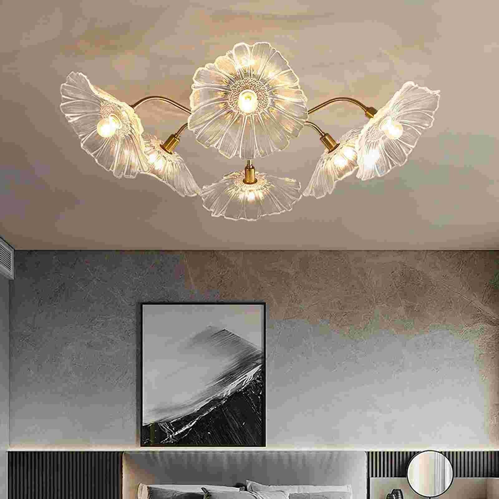 Pranavi Lotus Leaf Glass Ceiling Light