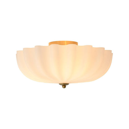 Dakota Modern Flower Shape Milk Glass Ceiling Light