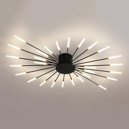 Pranika Modern Sputnik LED Fireworks Semi Flush Mount Ceiling Light