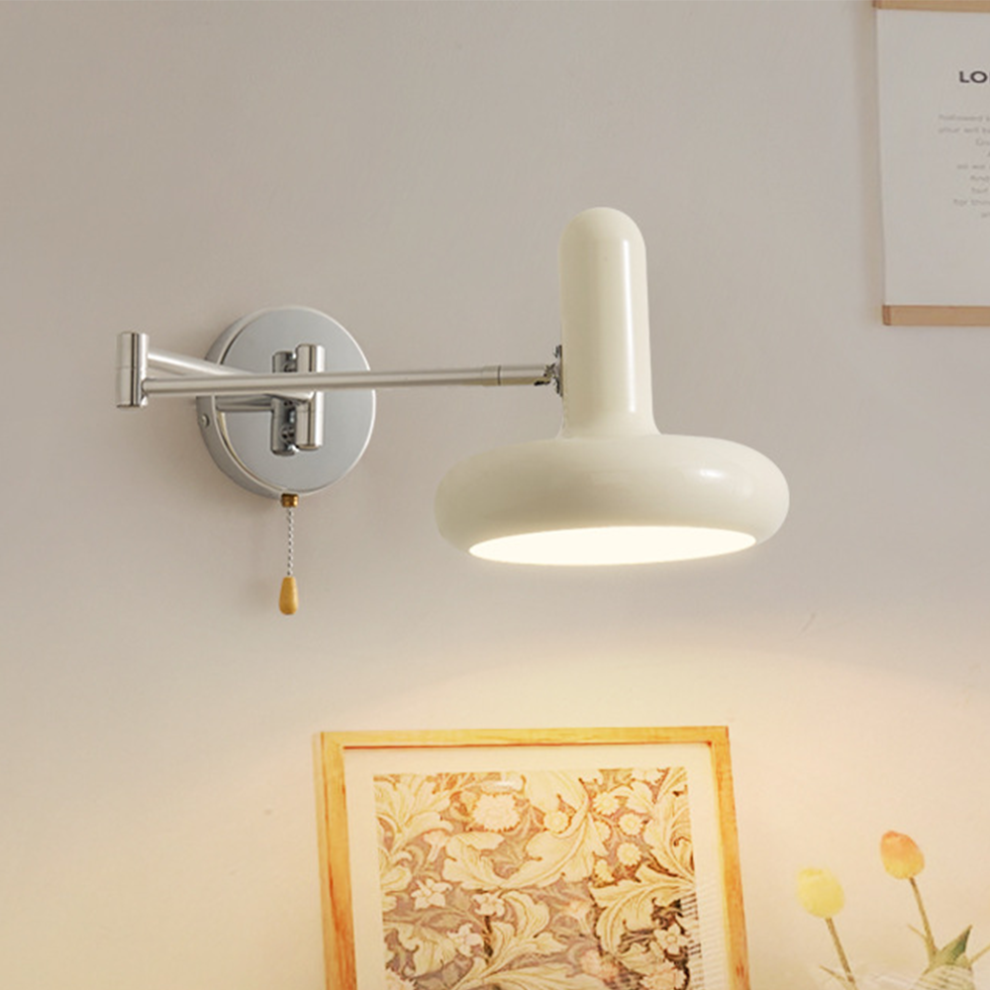 Kira Modern Bauhaus White Swing Arm Wall Light