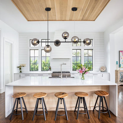 Celestina 6 Light Linear Glass Orb Pendant Light