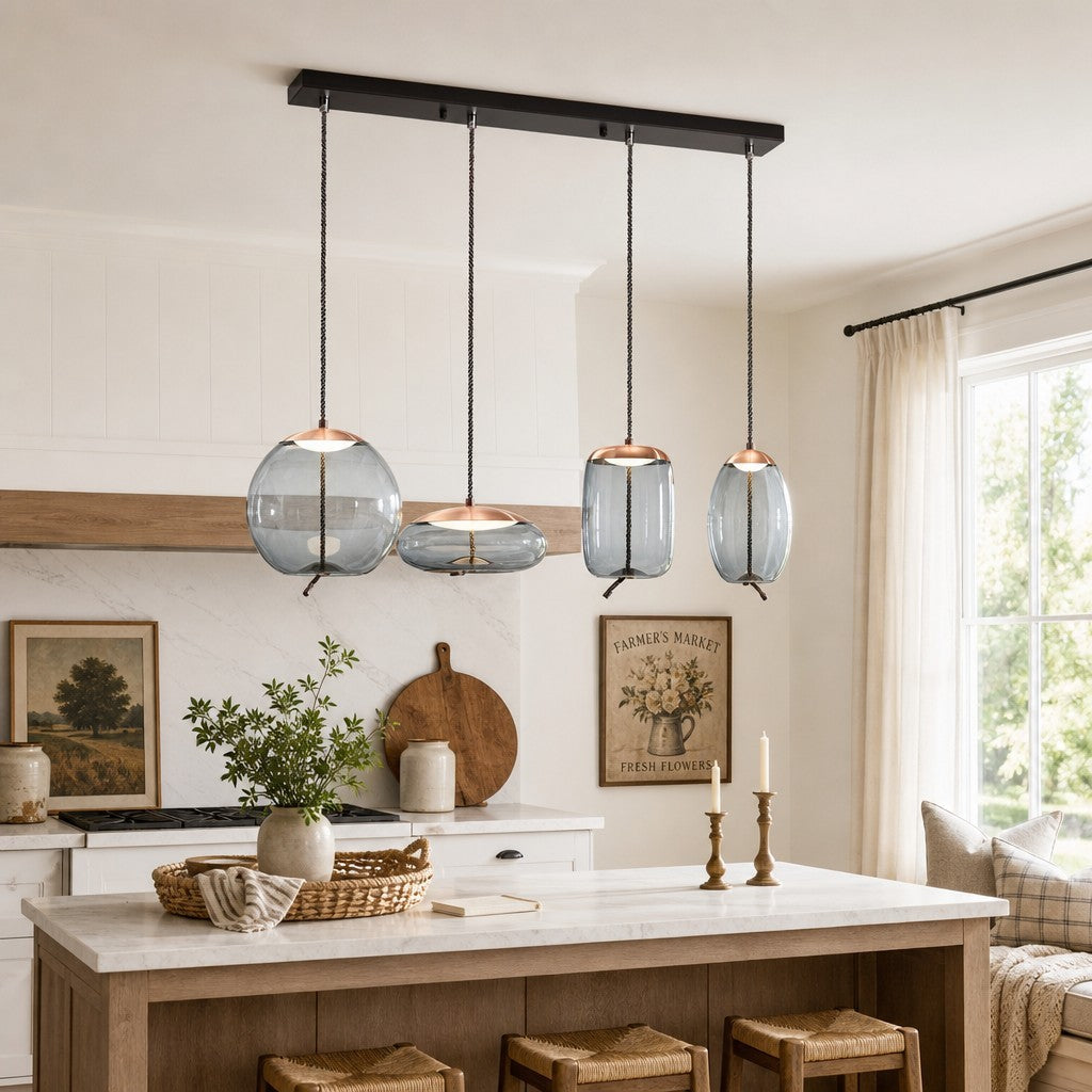 Lewis Modern LED Geometric Glass Pendant Light