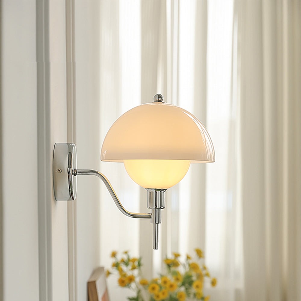 Xavra French Bauhaus Mushroom Glass Aisle Wall Lamp