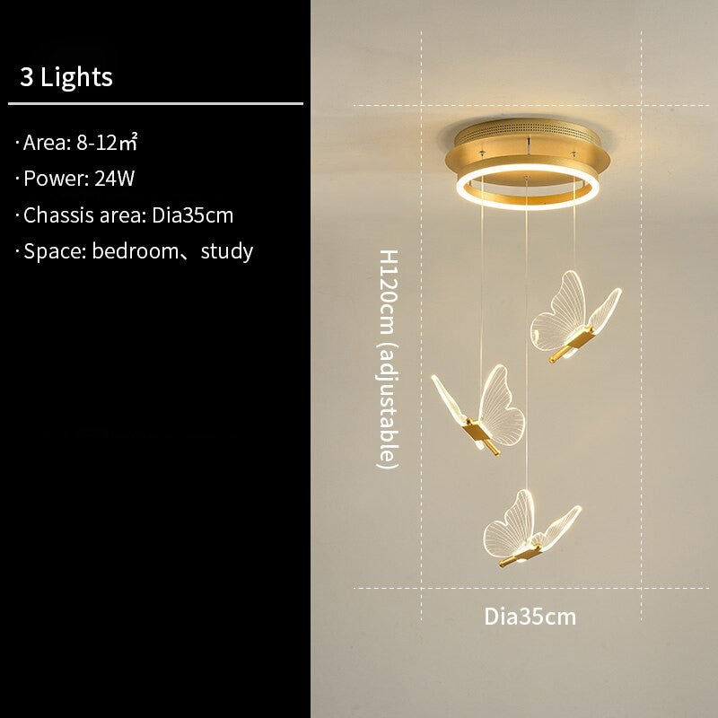 Luce Romantic Creative Butterfly Chandelier