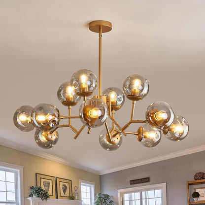 Breckett Modern Smoky Gray Glass Sputnik Chandelier