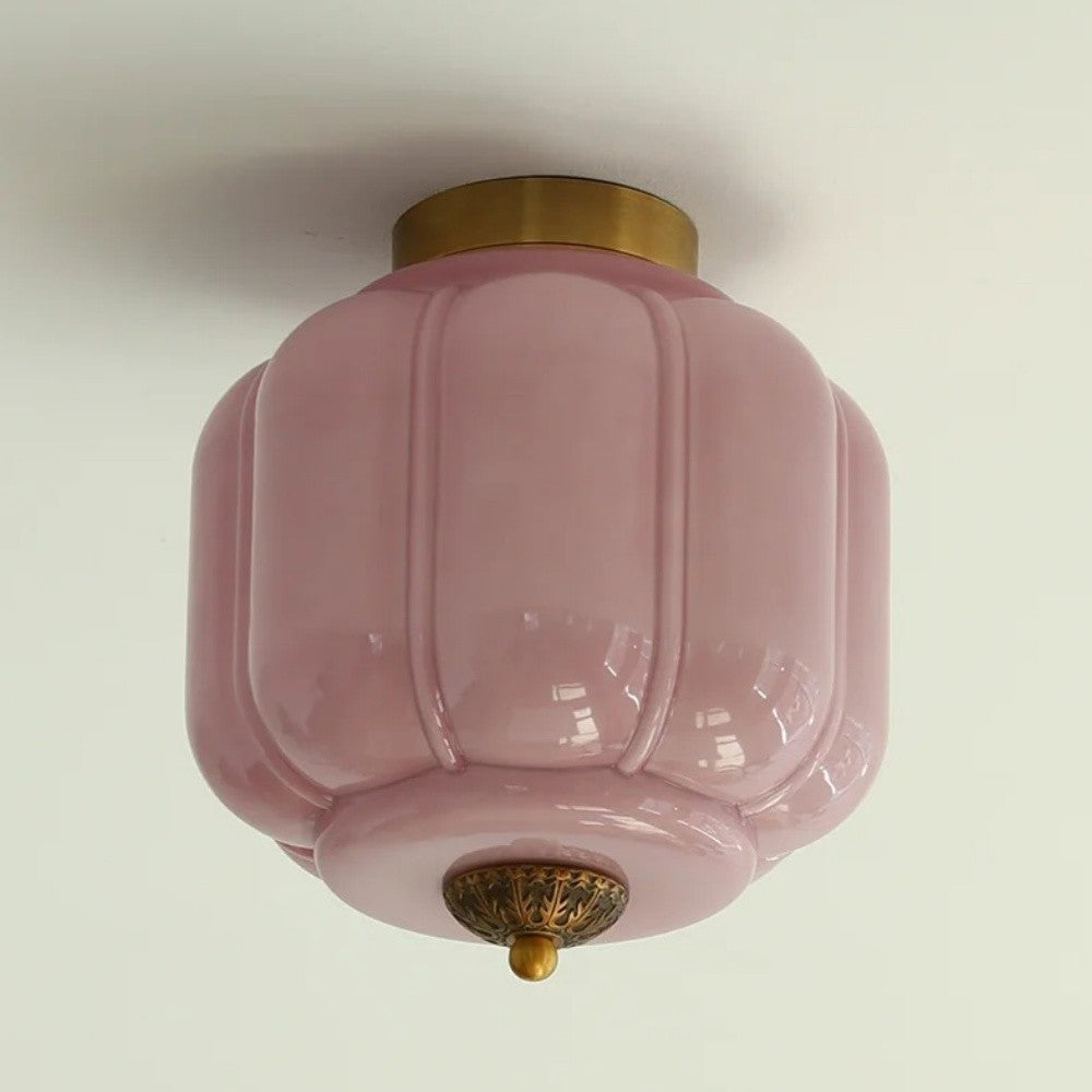 Conran Vintage Milk Glass Semi Flush Mount Eloise Ceiling Light