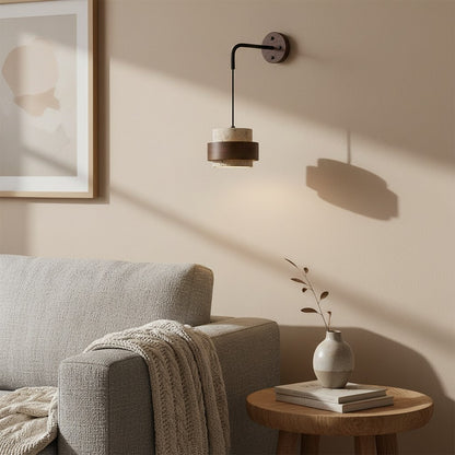 Timothy Wabi Sabi Natural Cylindrical Travertine Wall light