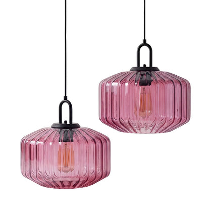 Ivan Vintage Handmade Striped Glass Pendant Light